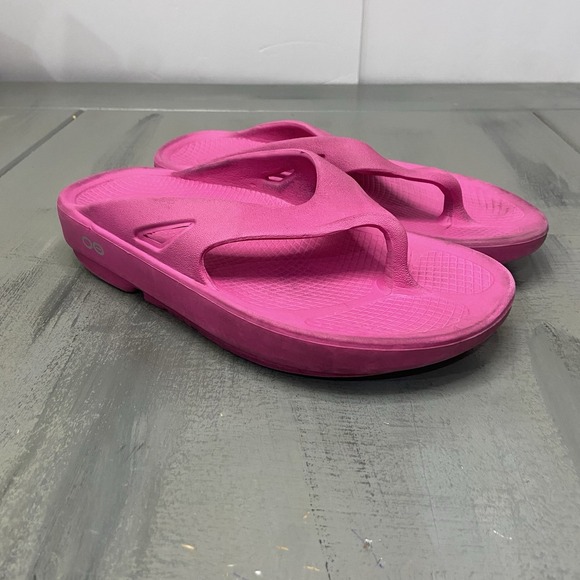 Oofos Sandals Womens 5 Ooriginal Pink Recovery Thong Flip Flop Slides - Picture 1 of 14
